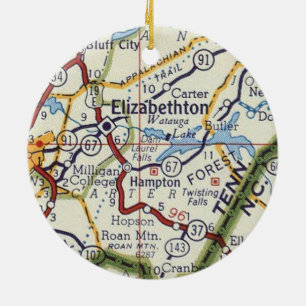 Elizabethton TN Ceramic Ornament