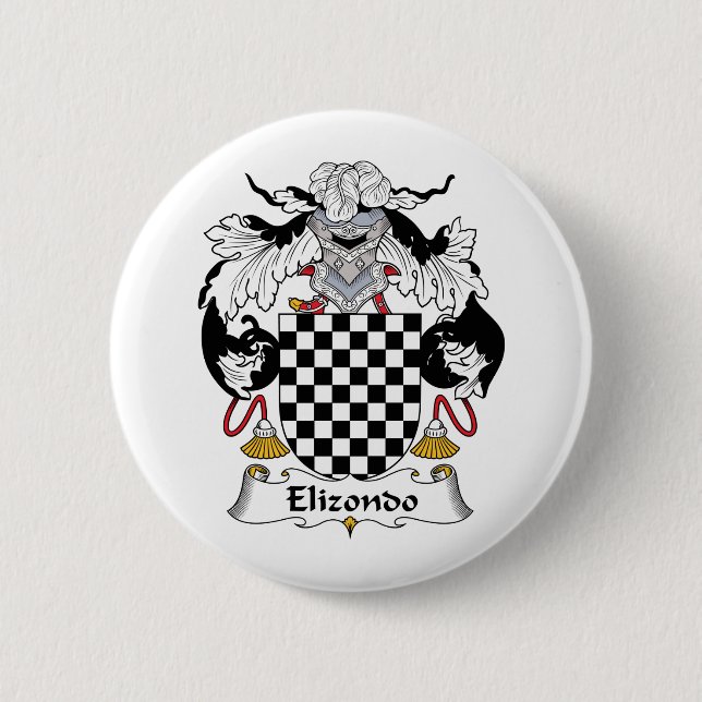 Elizondo Family Crest Pinback Button (Front)