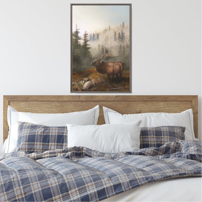 Elk 16 x 24 canvas print (Insitu(Bedroom))