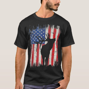 Elk American USA Flag Patriotic 4th Of July T-Shirt
