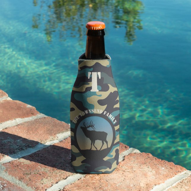 Elk and Camo Blue Bottle Cooler (In Situ Pool)