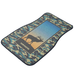 Elk and Camo Car Floor Mat