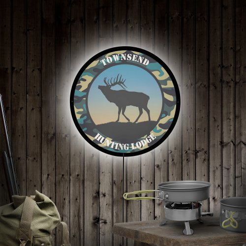 Elk and Camo LED Sign