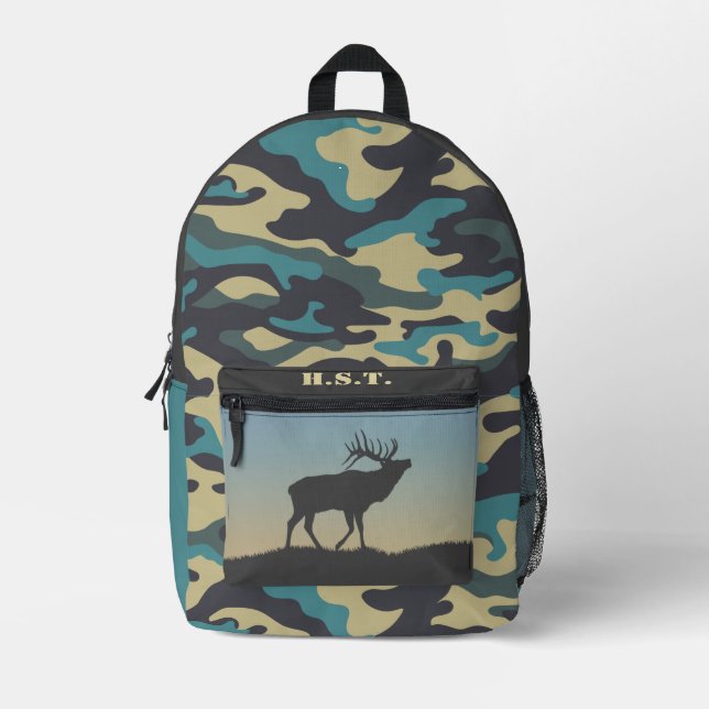 Elk and Camo Printed Backpack