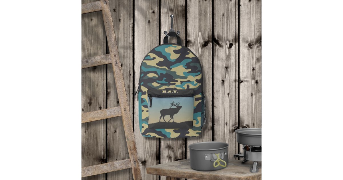 Elk and Camo Printed Backpack