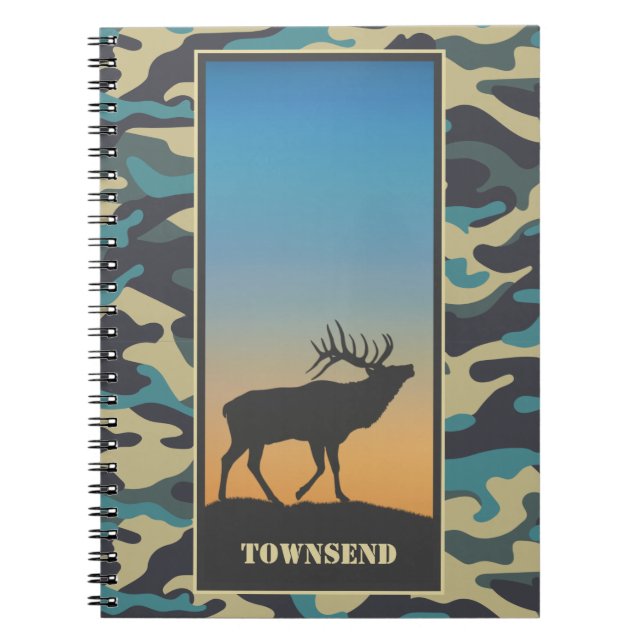 Elk and Camo spiral Notebook (Front)