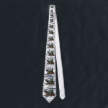 Elk and deer tie<br><div class="desc">A bull elk and buck mule deer design set on a snowy camouflage pattern</div>