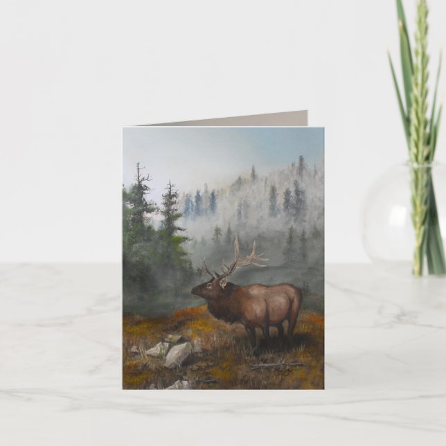 "Elk Art" 4" x 5.6" by Jason Street Card (Front)
