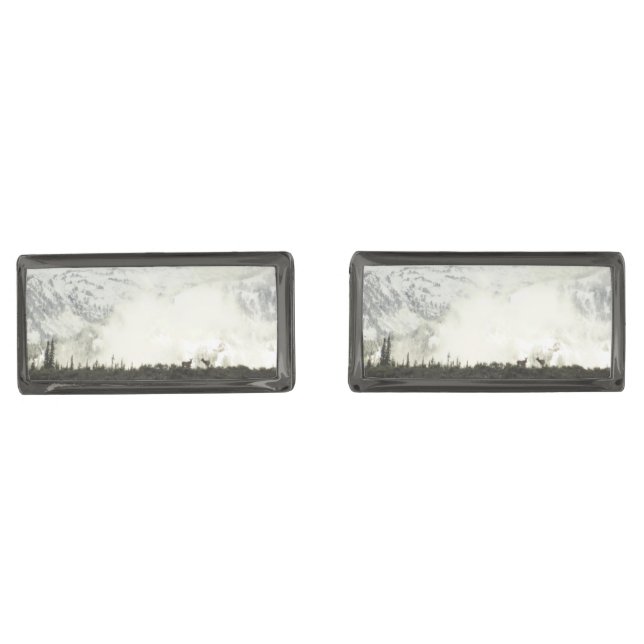 Elk at Grand Teton National Park Photography Cufflinks (Front)