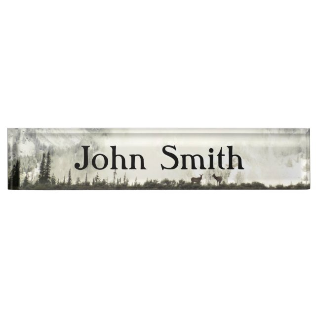 Elk at Grand Teton National Park Photography Desk Name Plate (Front)