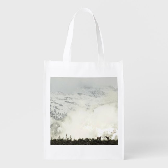 Elk at Grand Teton National Park Photography Grocery Bag (Front)