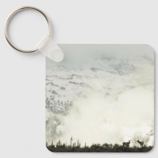 Elk at Grand Teton National Park Photography Keychain