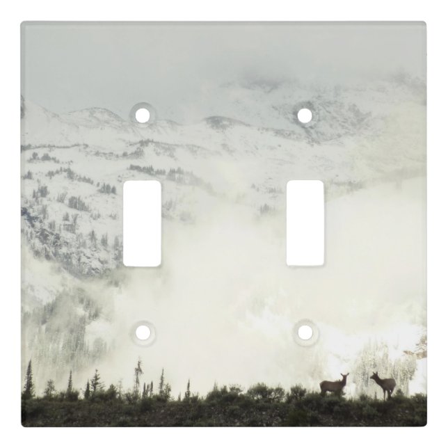 Elk at Grand Teton National Park Photography Light Switch Cover (Front)