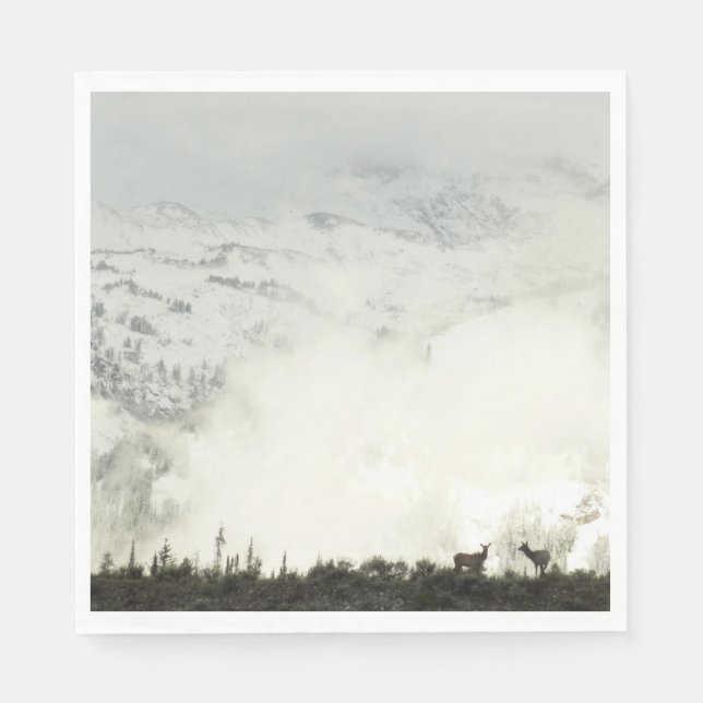 Elk at Grand Teton National Park Photography Napkins (Front)