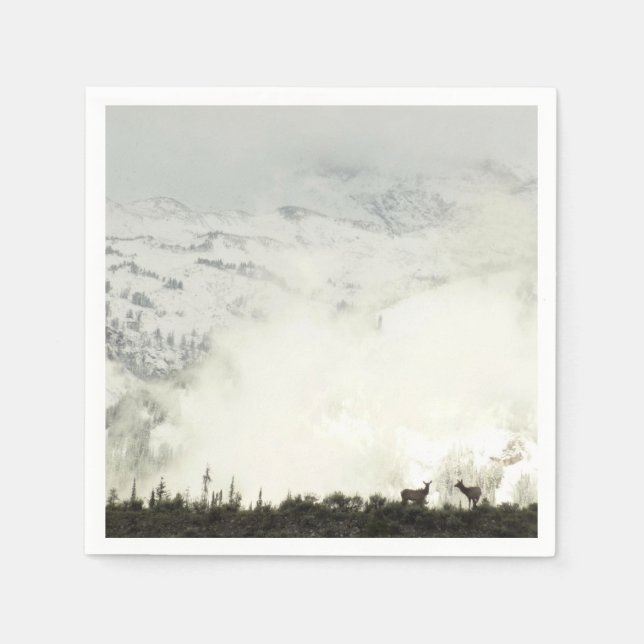 Elk at Grand Teton National Park Photography Napkins (Front)