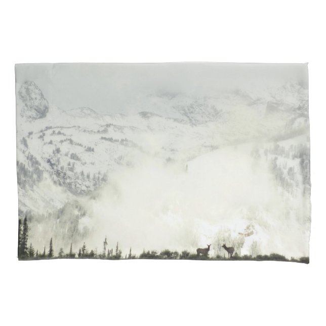 Elk at Grand Teton National Park Photography Pillow Case (Front)