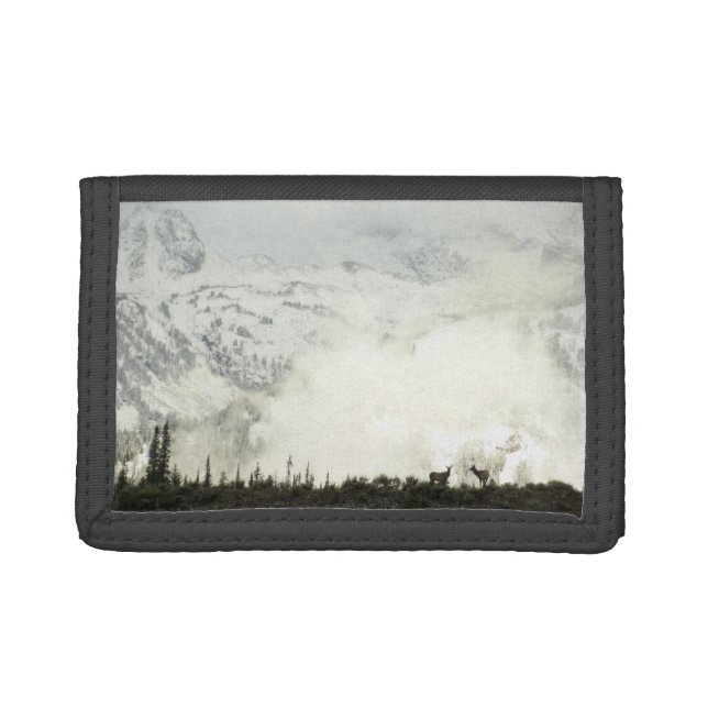 Elk at Grand Teton National Park Photography Trifold Wallet (Front)