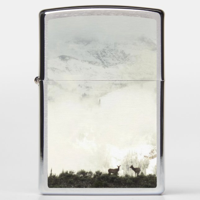 Elk at Grand Teton National Park Photography Zippo Lighter (Front)