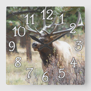 Elk Bull Buck Deer Mancave Wall Clock