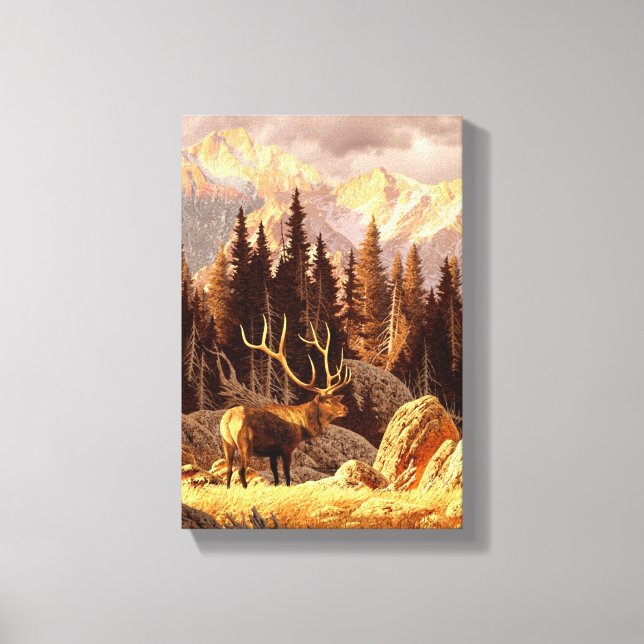 Elk Bull Canvas Print (Front)