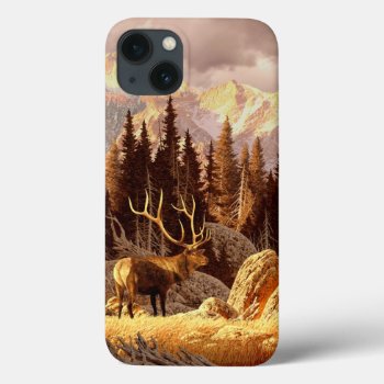 Elk Bull Iphone 13 Case by wildlifecollection at Zazzle