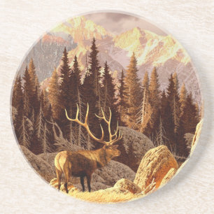 Elk Bull Drink Coaster