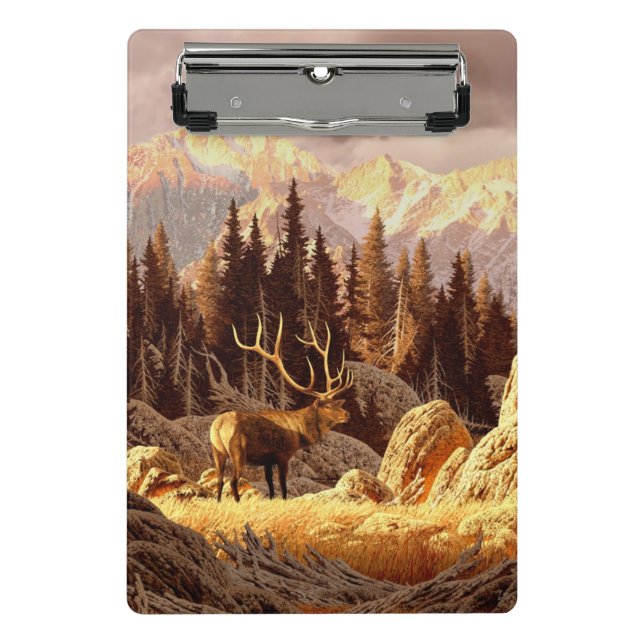 Elk Bull Mini Clipboard (Front)