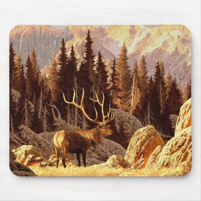 Elk Bull Mouse Pad (Front)