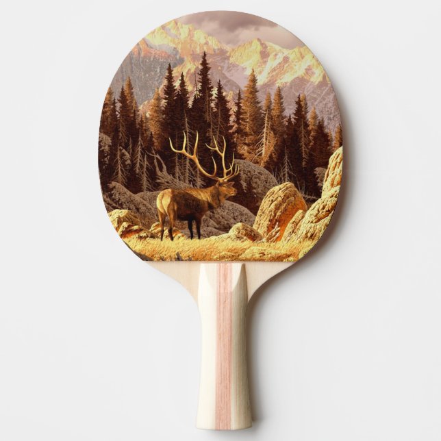 Elk Bull Ping-Pong Paddle (Front)