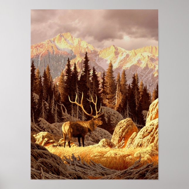Elk Bull Poster (Front)