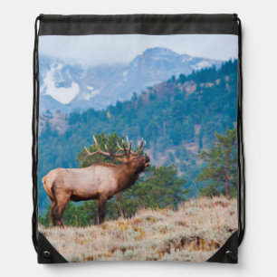 Elk (Cervus Elephus) Bull Bugling Drawstring Bag