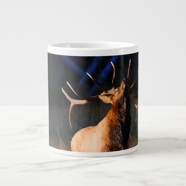Elk Charging Giant Coffee Mug (Front)