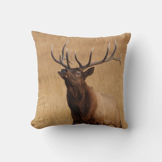 elk charging throw pillow (Front)