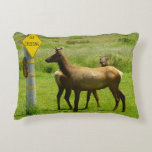 Elk Crossing California Wildlife Photography Accent Pillow