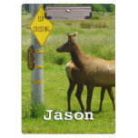 Elk Crossing California Wildlife Photography Clipboard