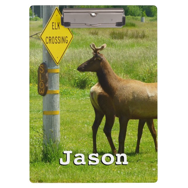 Elk Crossing California Wildlife Photography Clipboard (Front)