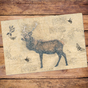 Elk Decoupage Vintage Ephemera Tissue Paper