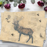Elk Decoupage Vintage Ephemera Tissue Paper<br><div class="desc">This design may be personalized by choosing the Edit Design option. You may also transfer onto other items. Contact me at colorflowcreations@gmail.com or use the chat option at the top of the page if you wish to have this design on another product or need assistance. See more of my designs...</div>