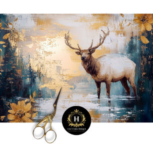 Elk Deer Estes Park Colorado Travel Decoupage Tissue Paper