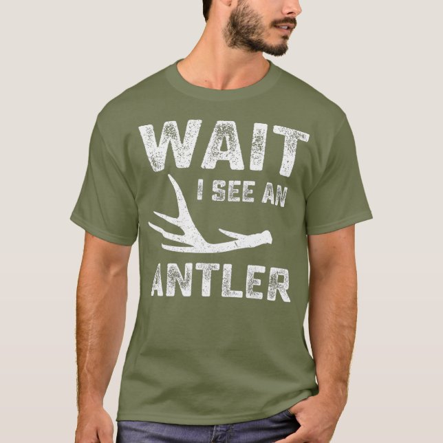 Elk  deer shed antler Hunters graphic hunting T-Shirt (Front)