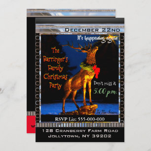 Elk Elegant Christmas Party Invitation