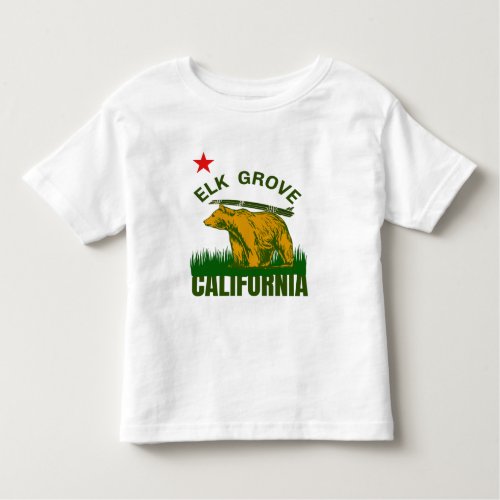Elk Grove California Beach Flag Bear Surf CA  T_Sh Toddler T_shirt