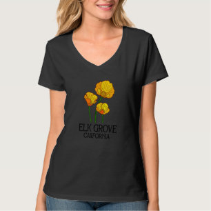 Elk Grove California CA Poppy Flower State City Vi T-Shirt