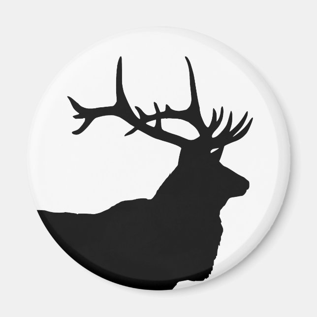 Elk Head Silhouette Magnet (Front)