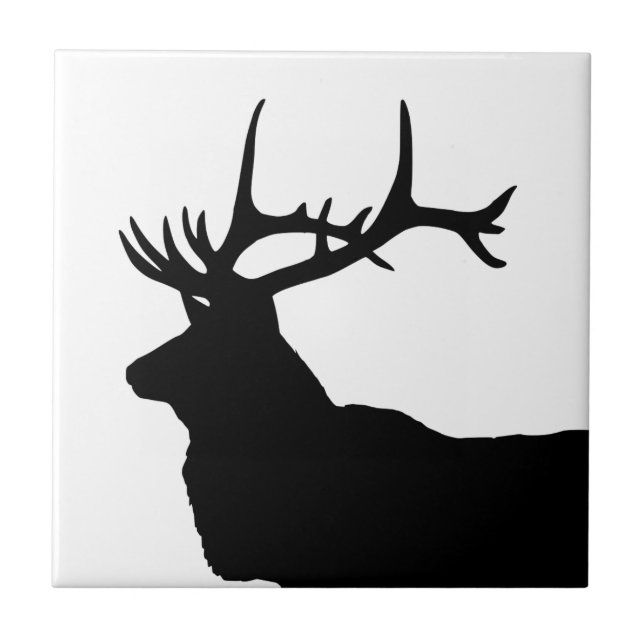 Elk Head Silhouette Tile (Front)