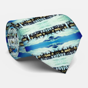 Elk herd in winter neck tie