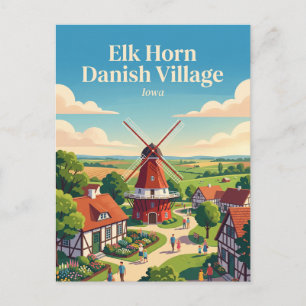 Elk Horn Danish Village Iowa Postcard