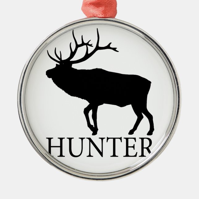 Elk Hunter Metal Ornament (Front)