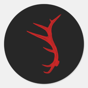 Elk Hunting Bull Antler Shed Classic Round Sticker