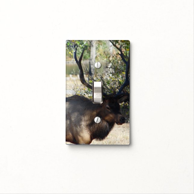 Elk Hunting Cabin Country Light Switch Plate Cover (In Situ)